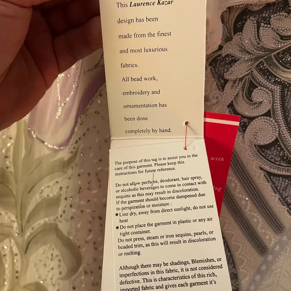 Laurence Kazar Ivory Beaded  Size 8. Full length. dress. New VINTAGE - Picture 6 of 16